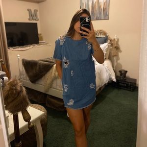 Ripped Jean Dress